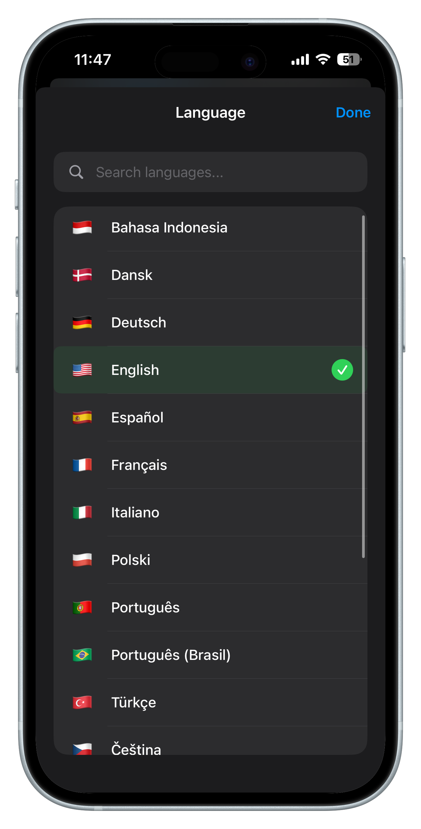 ChatIt AI Language Selection